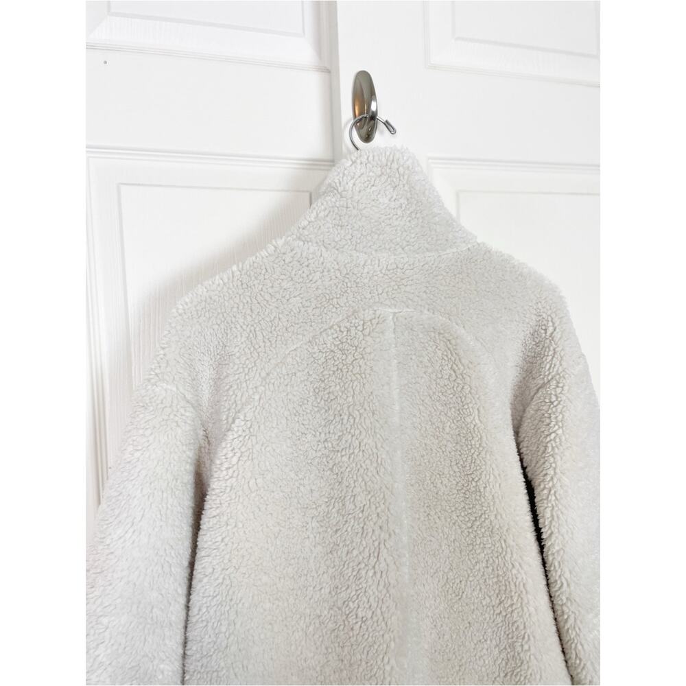 Lululemon Cinchable Zip Fleece Jacket White Opal Sherpa Teddy Bomber Sz L - Picture 6 of 10